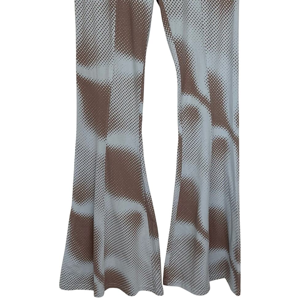 NWT Out From Under UO Aria Seamed Flare Pants Blue Tan Print Size M - Picture 6 of 10